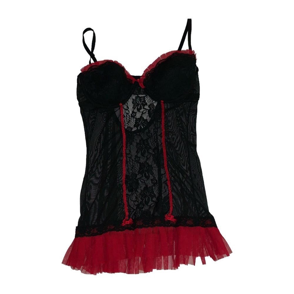 black lace rampage bustier tank
